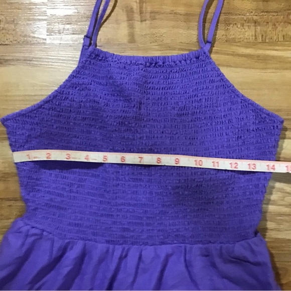 NWOT Women’s Cut Out Purple Tiered Peasant Dress - Picture 5 of 14